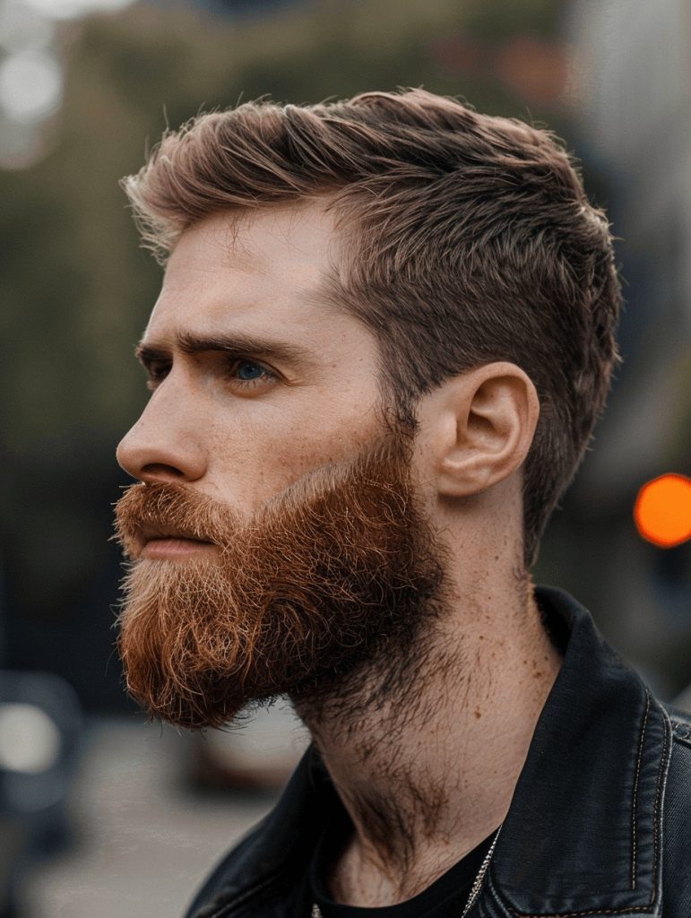 Chiseled Medium Beard with Buzz Cut