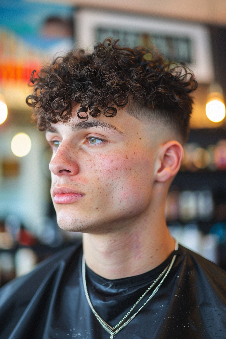 Clean and Curly Buzz Cut Hairstyle for Men