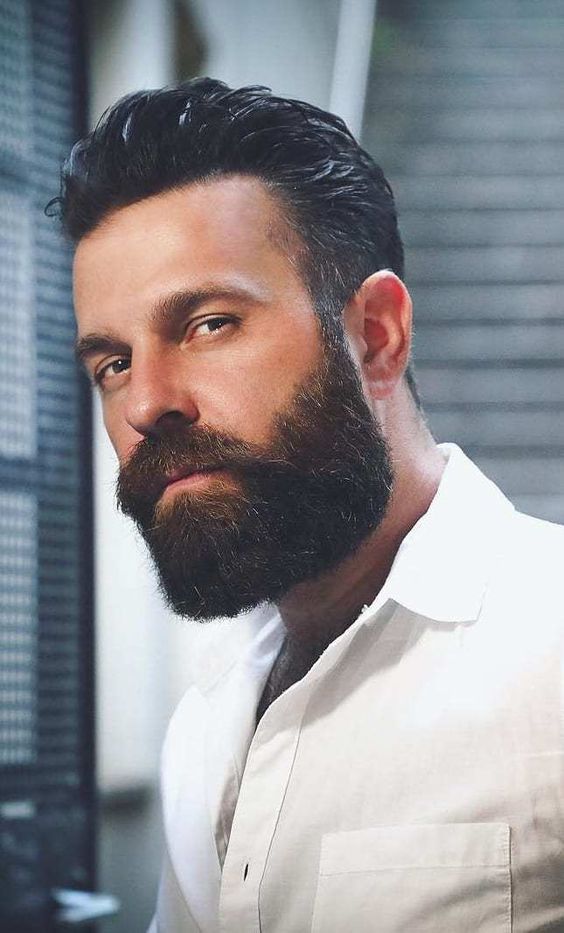 Crisp Medium Beard with Ivy League Hairstyle