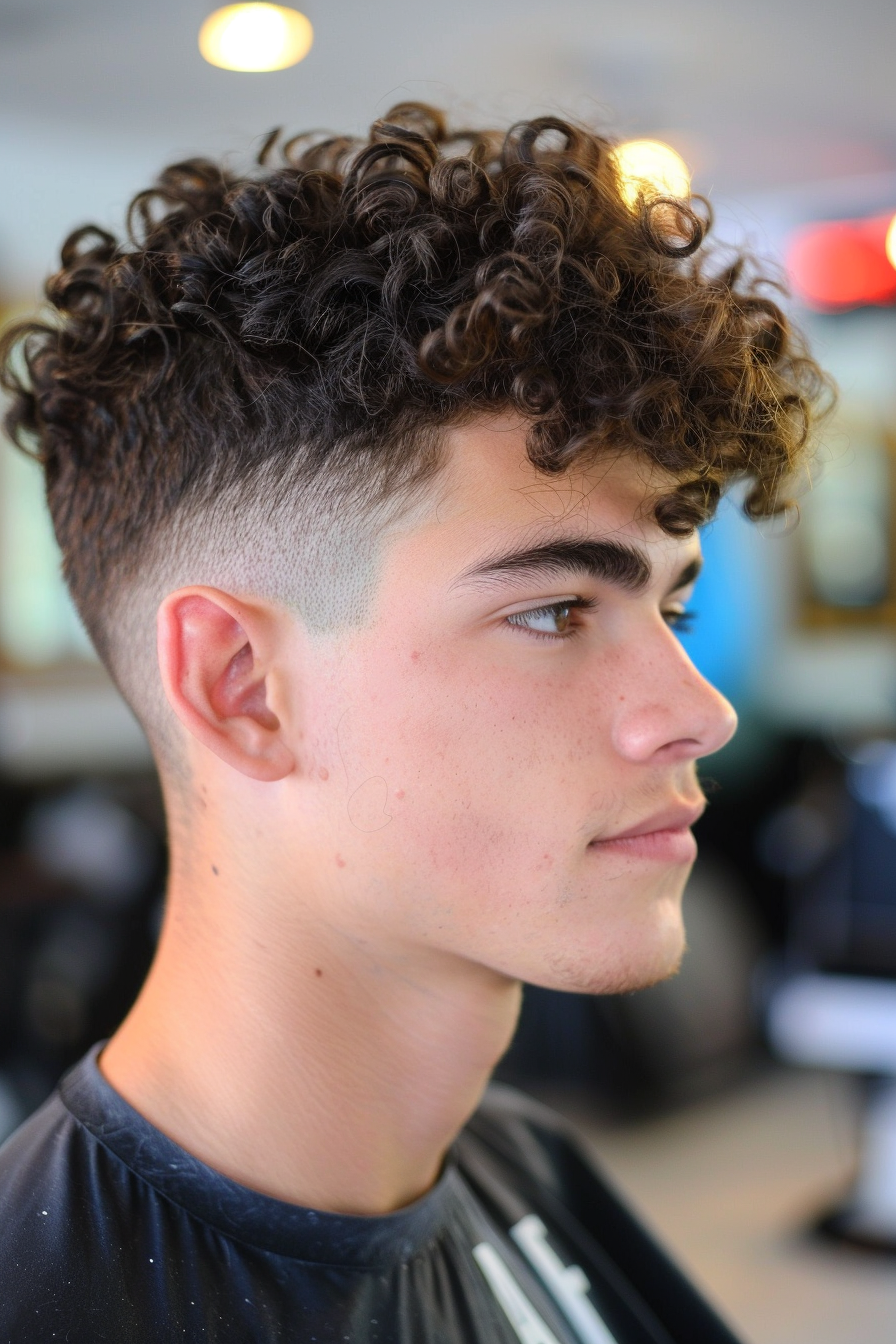 Curly Top with Short Sides Haircuts for Men with Curly Hair
