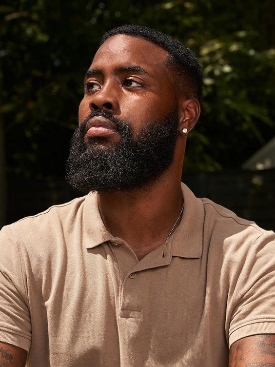 Short Beard with Textured Neckline Fade