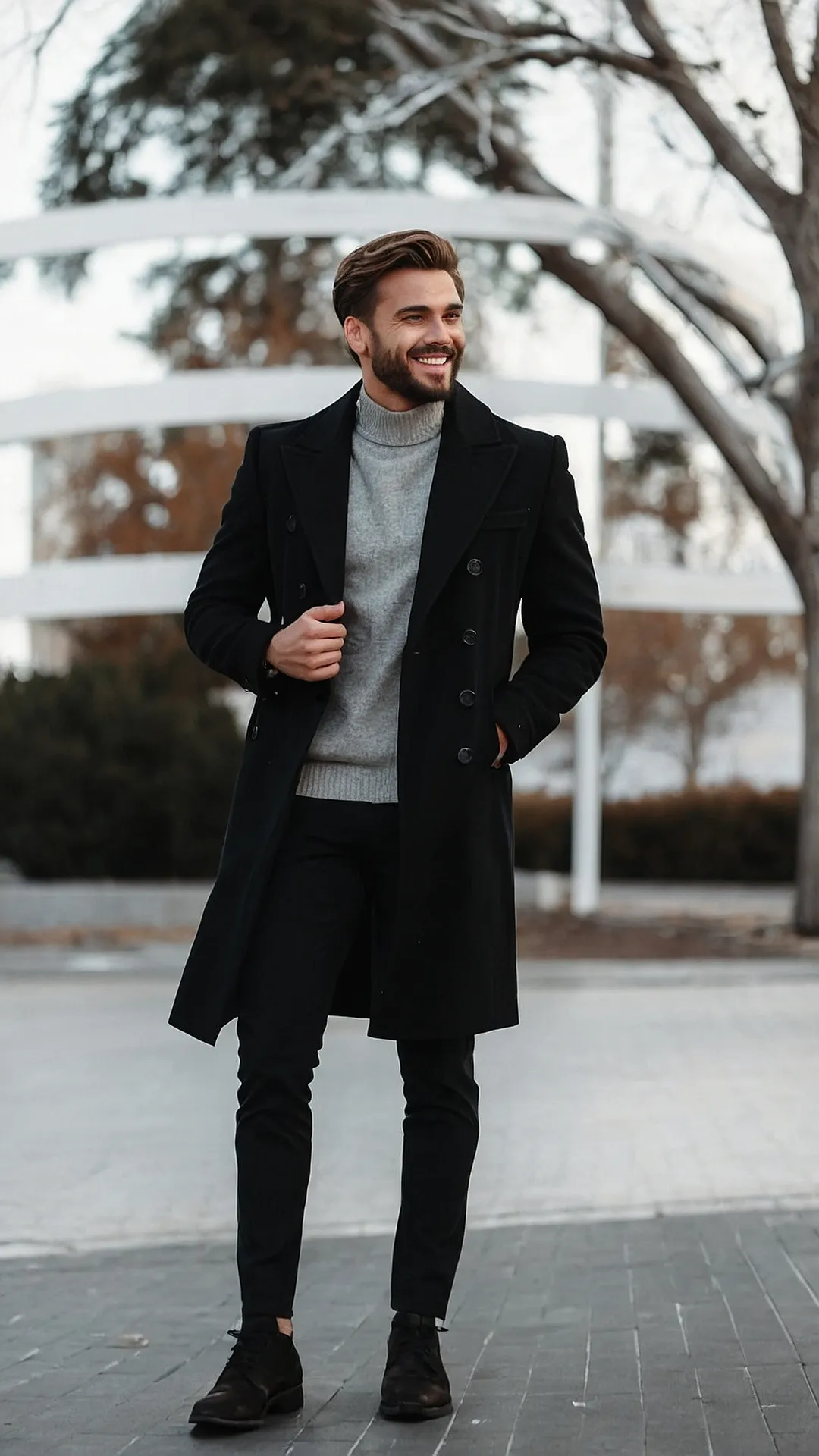 Monochrome Elegance: Charcoal and Black Pairing