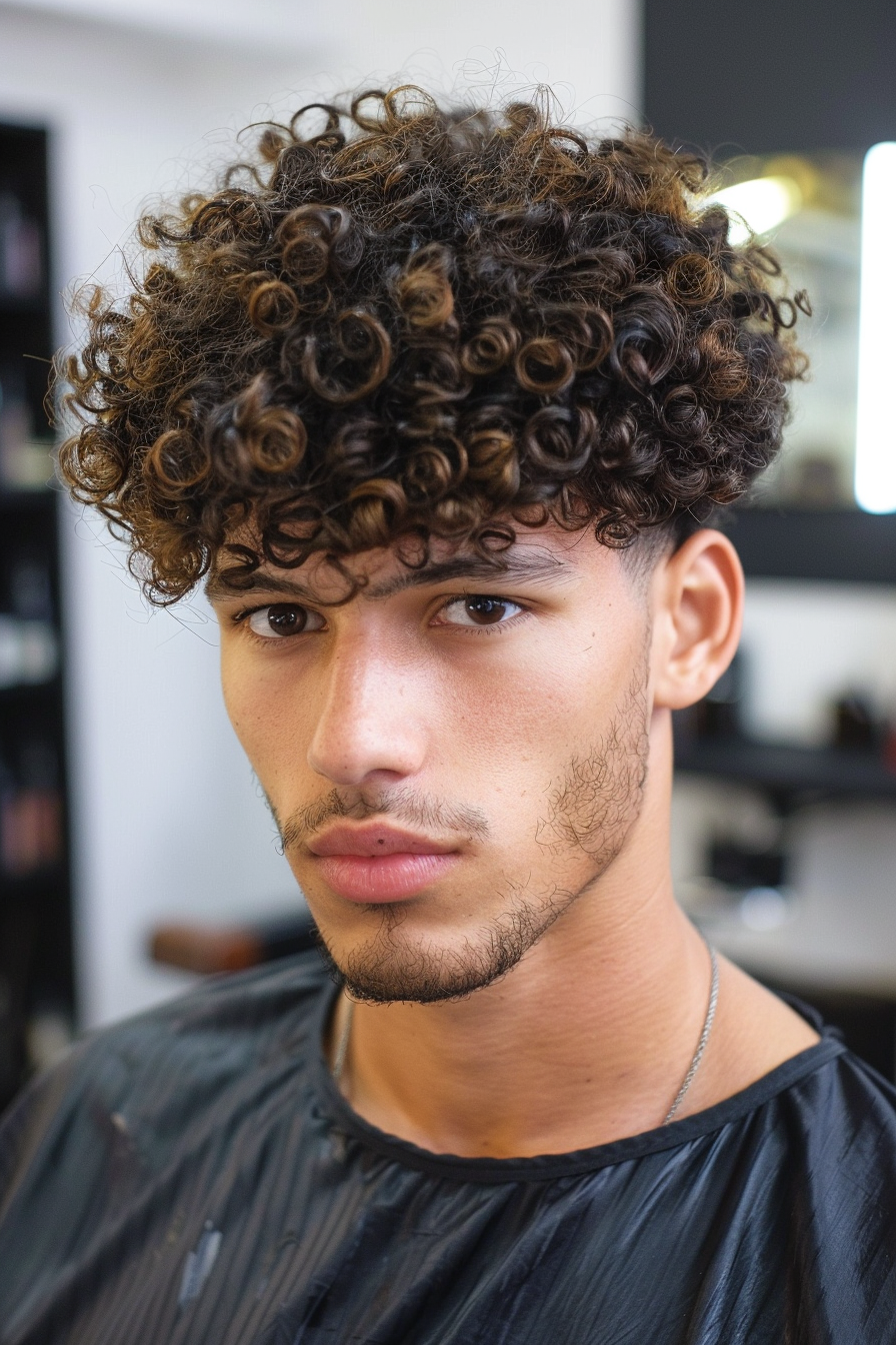 Short Curly Afro Haircuts for Men with Curly Hair