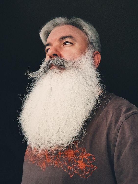 Sculpted Goatee with Prominent Jawline White Beard