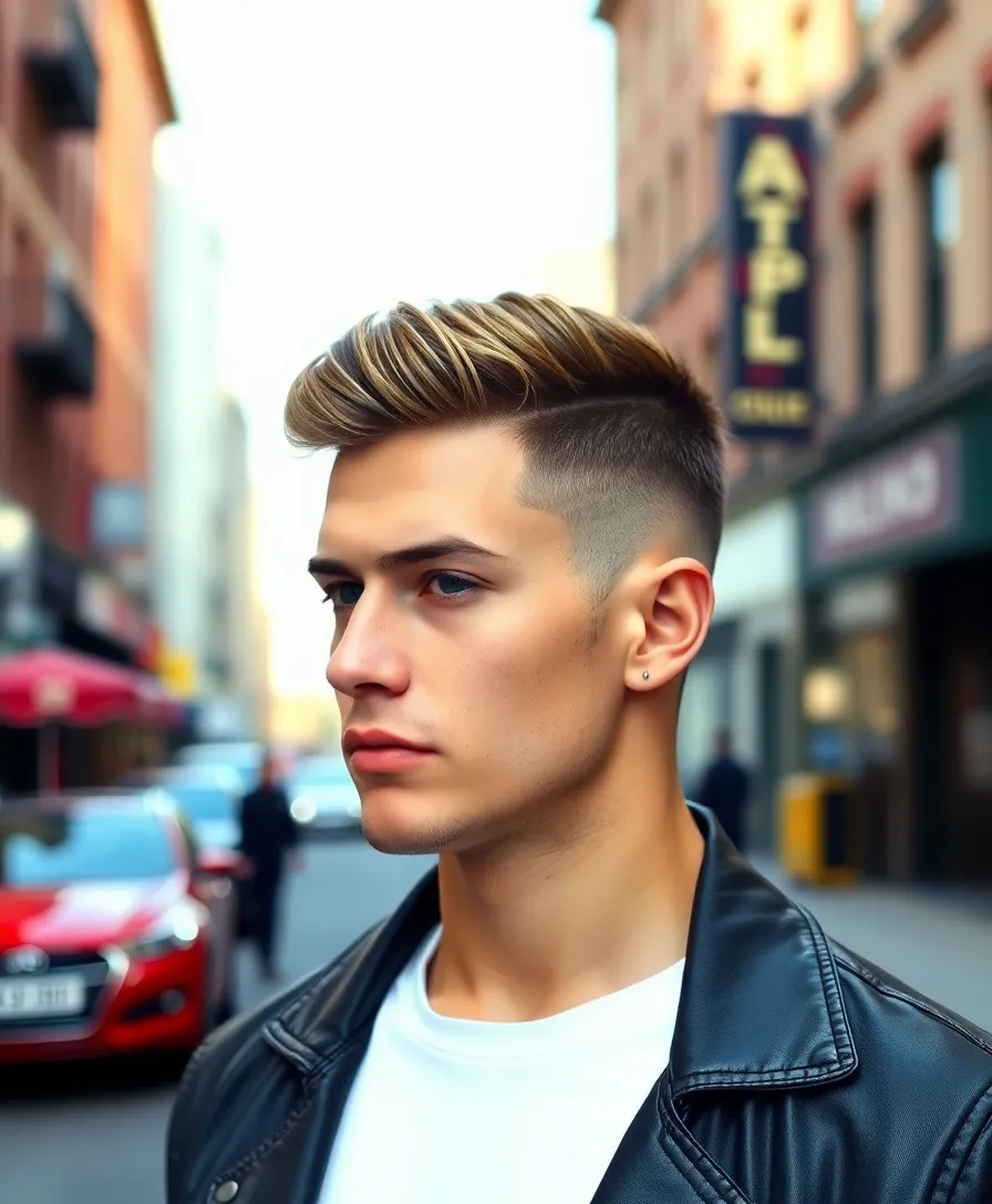 Comb Over with Undercut Fade and Quiff