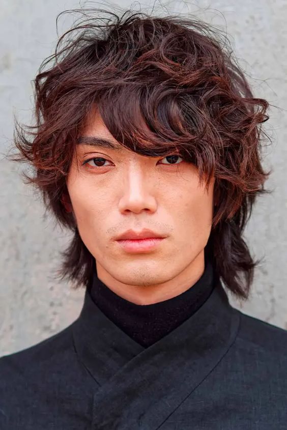 Layered Undercut Fusion Wolf Cut for Men