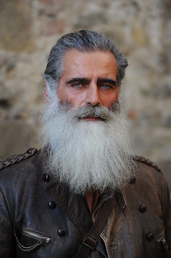 Long and Flowing White Beard with Soft Edges