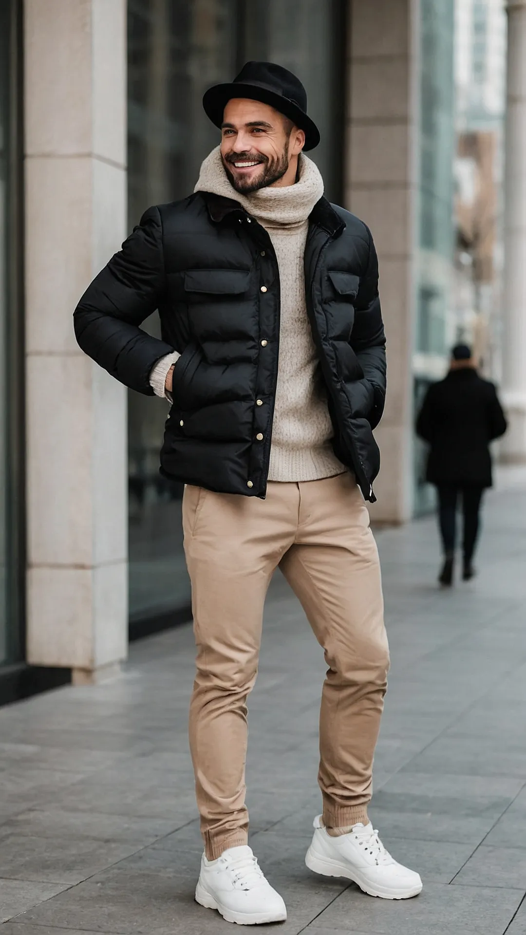 Men's Monochrome Fall Outfit in Muted Tones