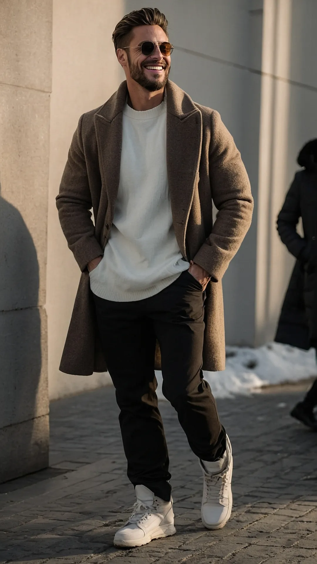 Men's Minimalist Fall Look with Textured Layers