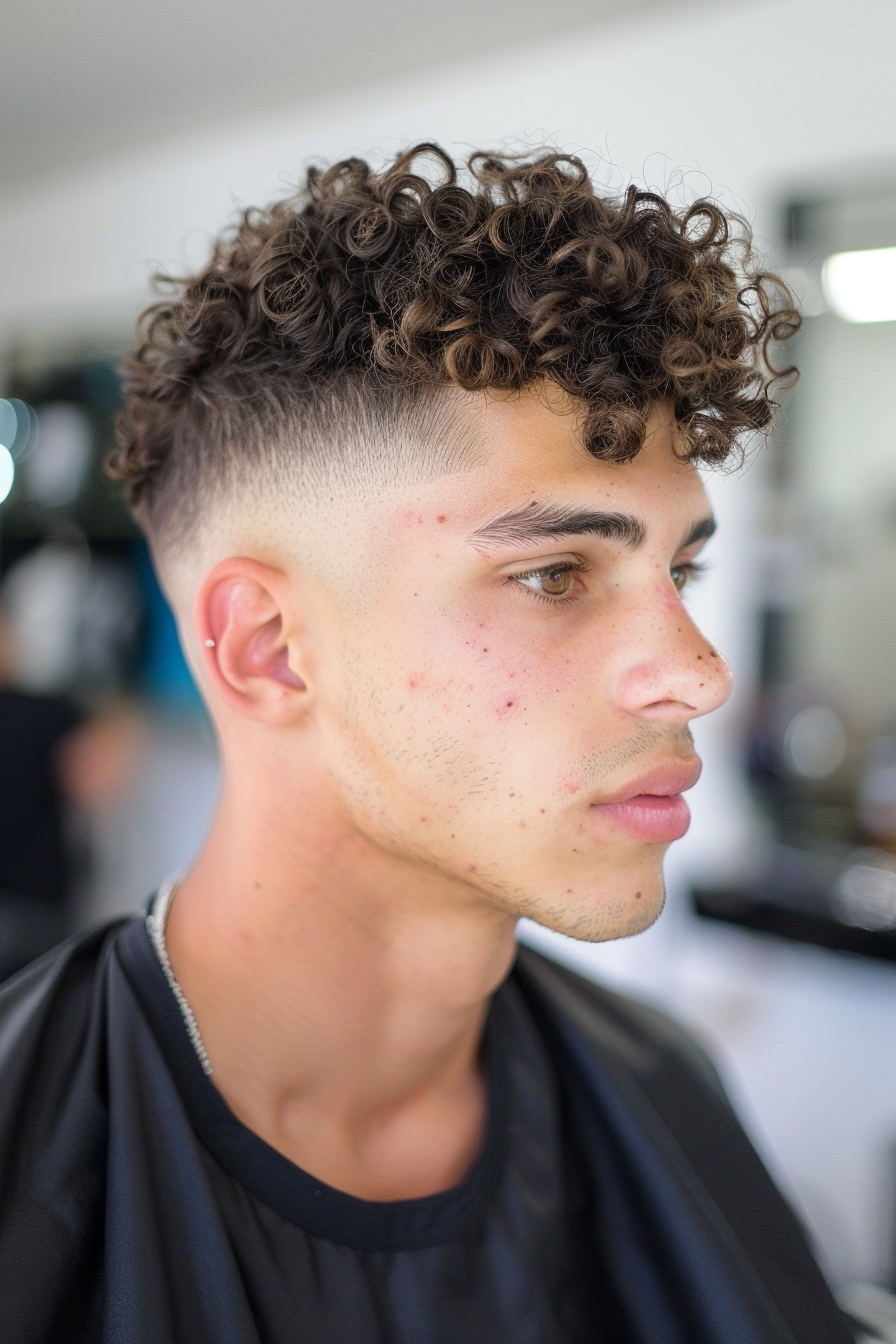 Clean High Top Fade Haircuts For Men With Curly Hair