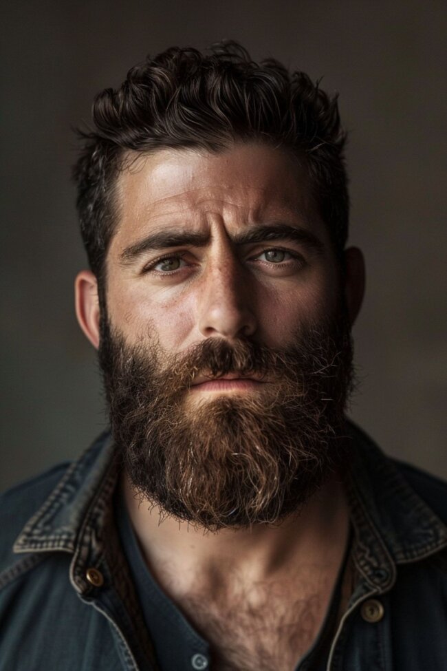 Beard with Square Jawline Definition