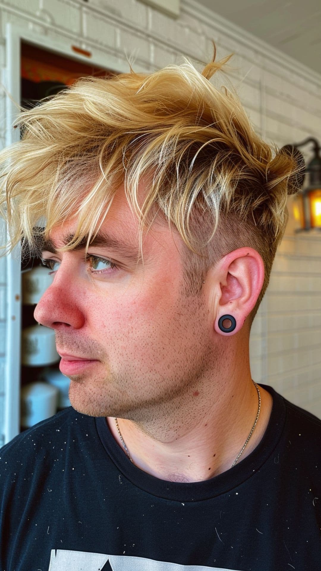 Blonde Faux Hawk with High Volume