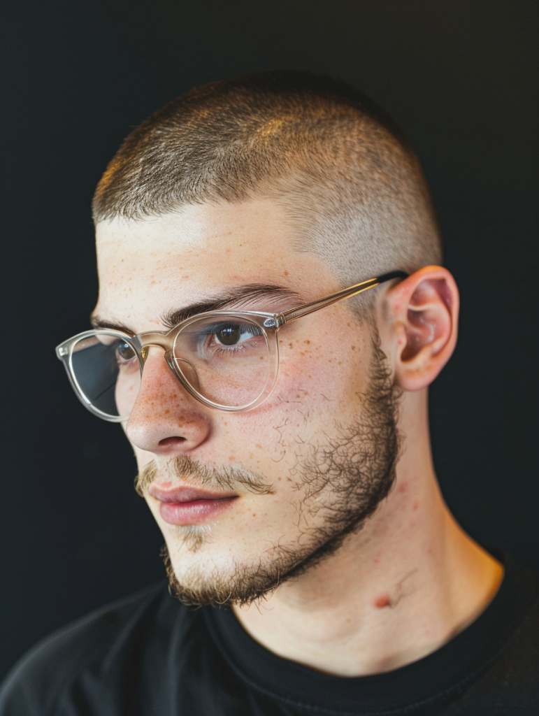 Buzz Cut with Bold Matte Frames