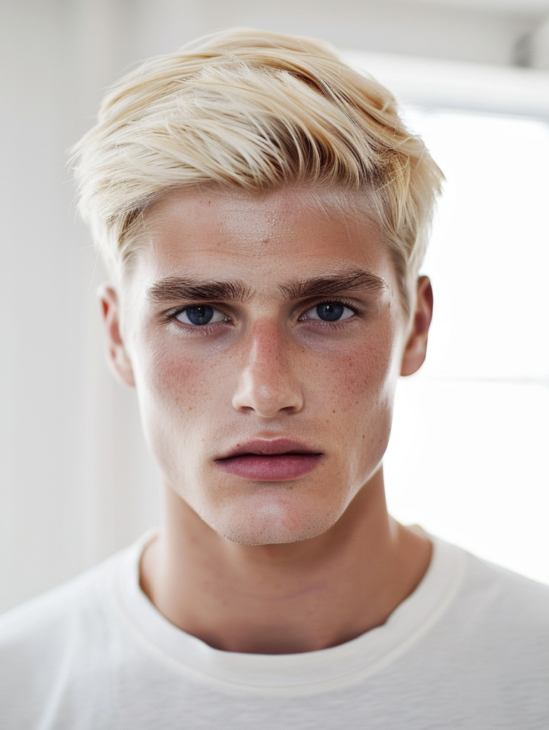 Cool Confidence with a Short Straight Blonde Cut