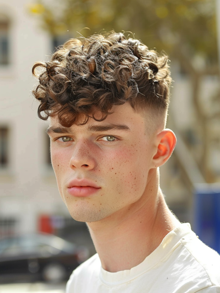 Edgy Crop Top with Curly Fade