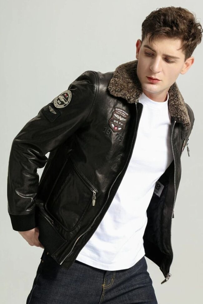 Leather Bomber Jacket