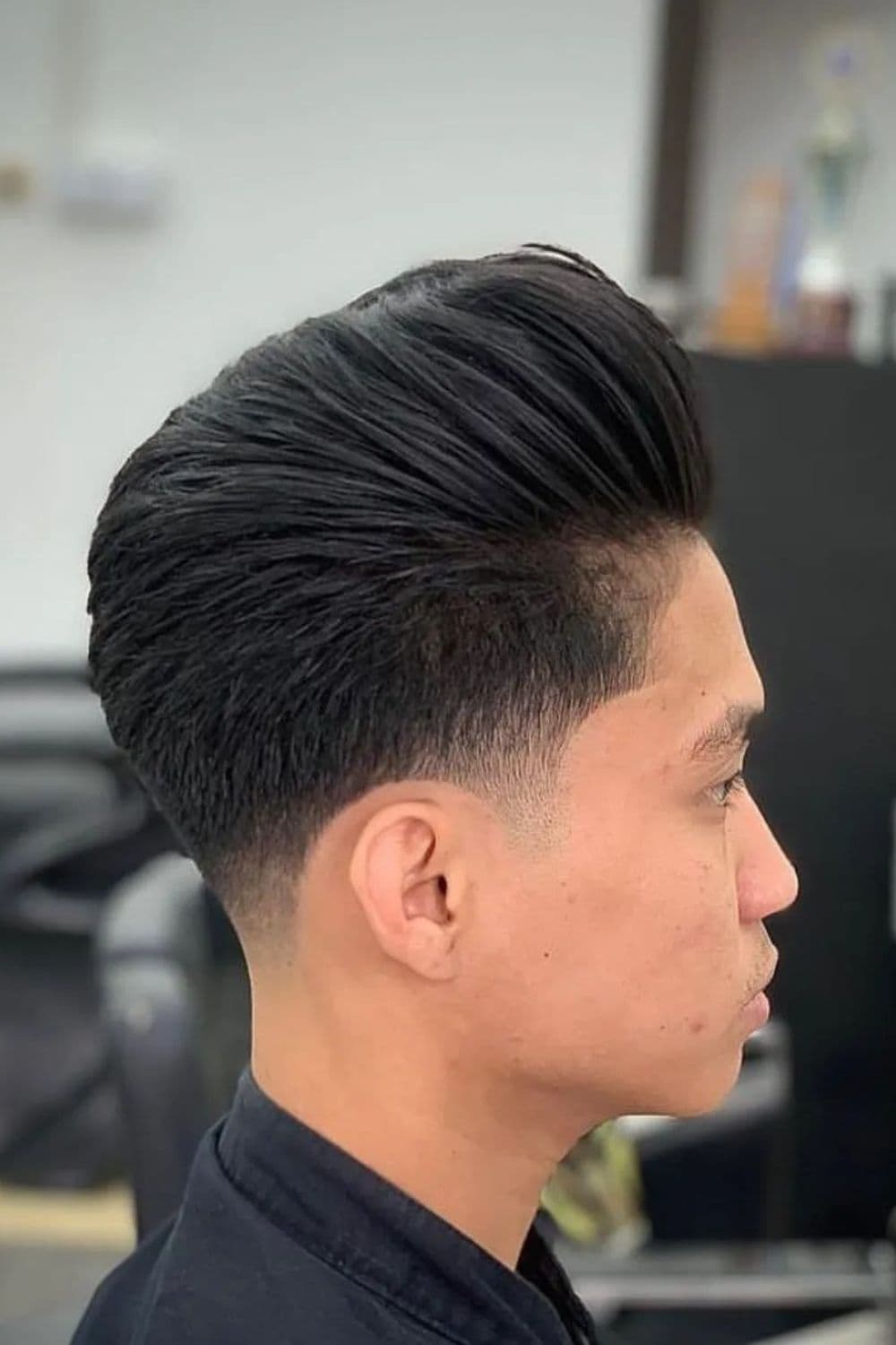 Pompadour with Low Taper Fade