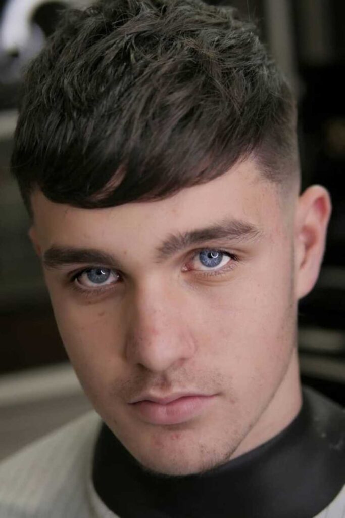 Side-Swept Fringe with Taper Fade