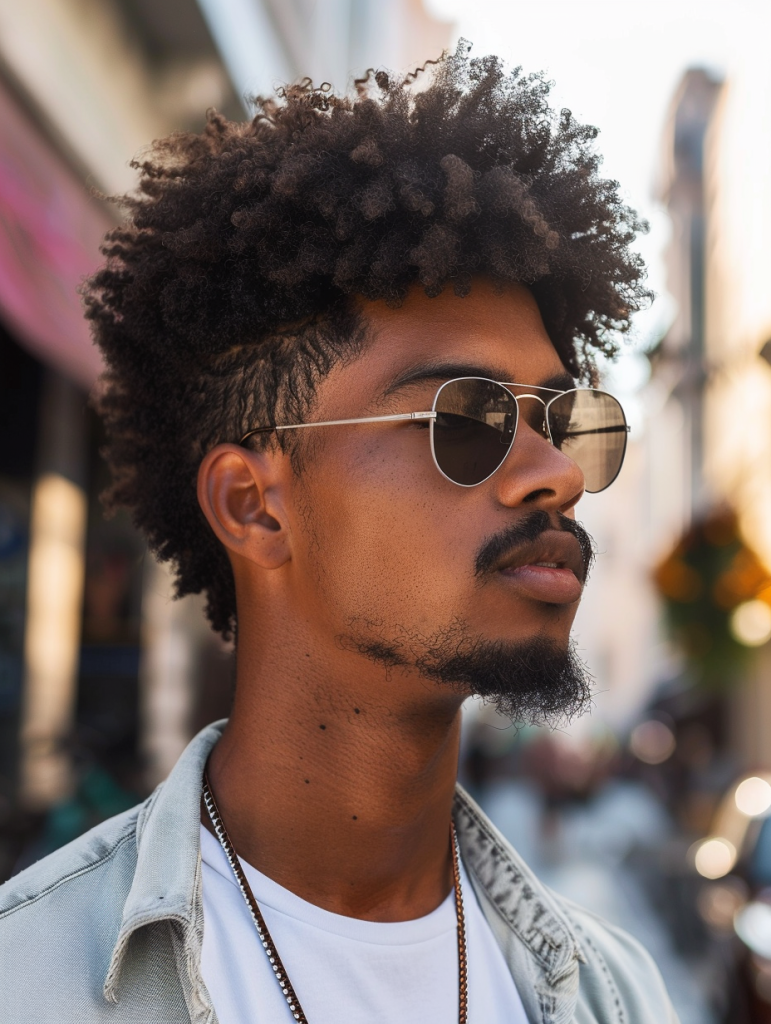 Urban Edge hairstyle with tapered layers for Black men