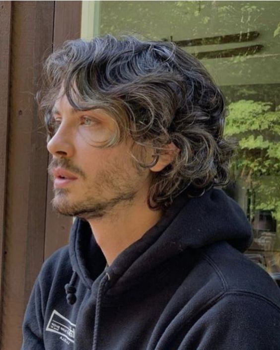 Wild Side-Swept Wolf Cut for Men