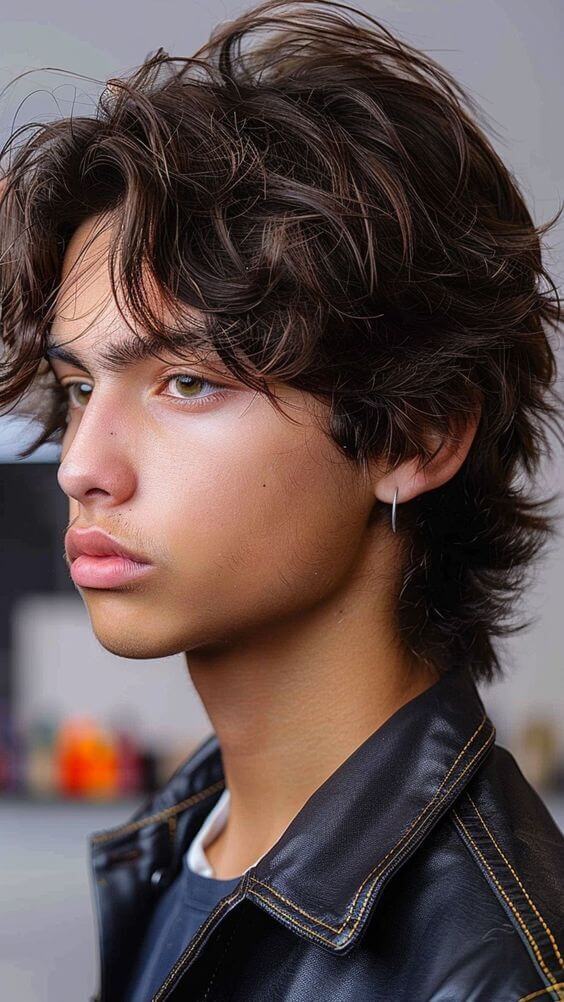 Wolfy Textured Layers Wolf Cut for Men