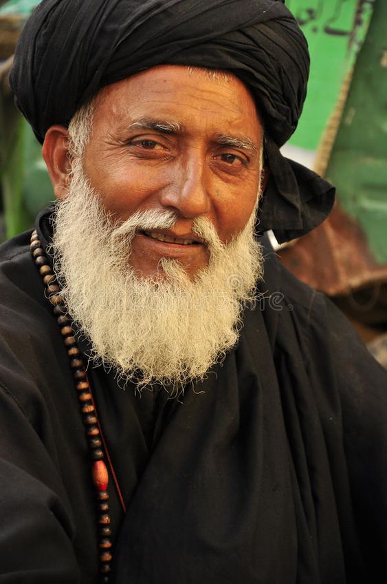 Tapered White Beard with a Dramatic Contrast Mustache