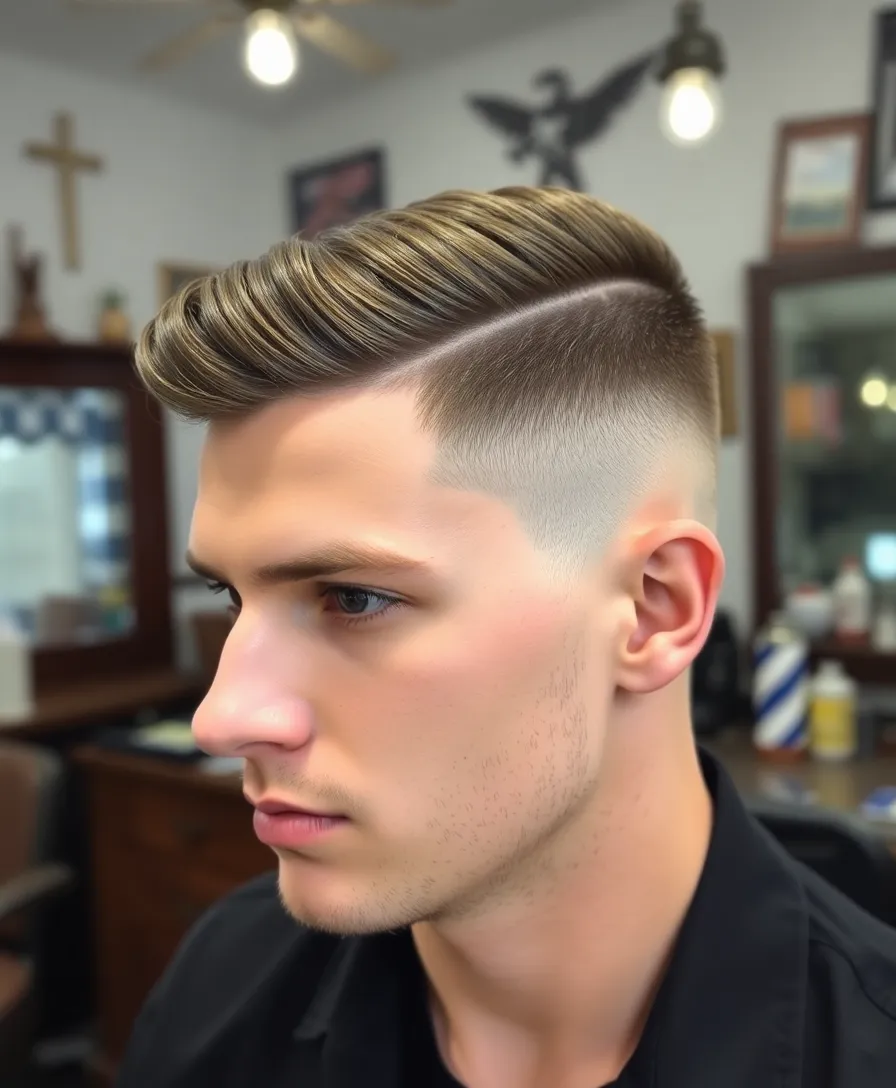 Sleek Comb Over with Close Skin Taper